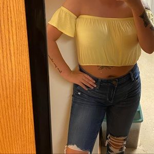 Women’s off the shoulder crop top